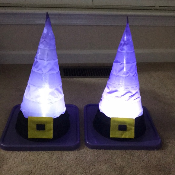 2 Halloween Light Up Cone Witch Hats! - Picture 2 of 6
